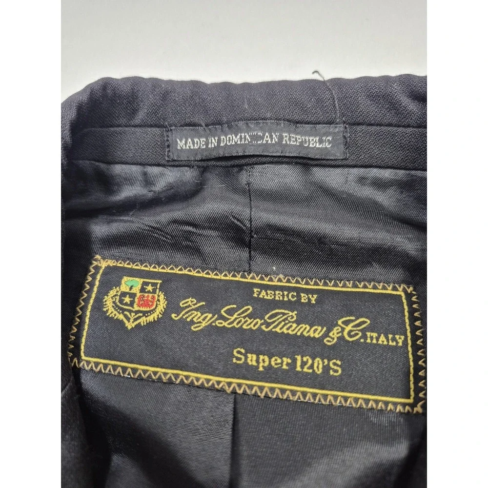 Loro Piana Lubiam Suit Jacket Mens 40 Short Black Wool Super 120s Tuxedo Formal